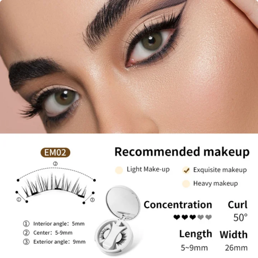 🍃👁️ Magnetic Eyelashes All-in-One Box —Glue-Free & Waterproof, Reusable, Natural Look