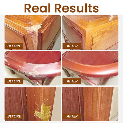 🪵 AEXZR® NuGrain Wood Repair Kit — Scratches Gone in 60 Seconds, Nano-Wood Fiber Fill, Zero-VOC Safe Formula