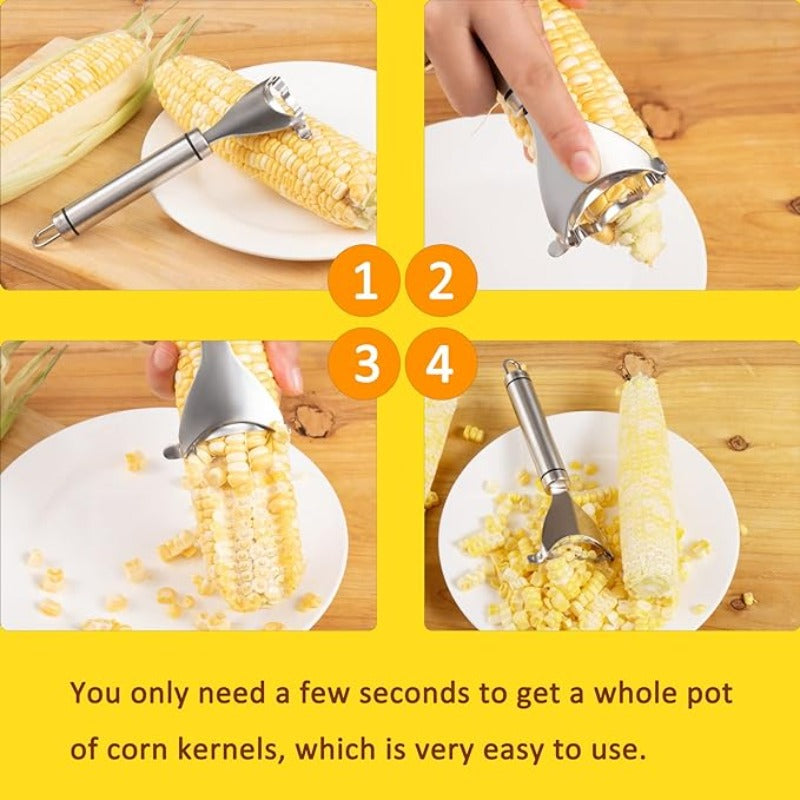 🌽 Master Corn Planer – ✨Heavy-Duty Stainless Steel, Fast & Mess-Free Corn Stripper Tool for Fresh Kitchen Prep! 🏆