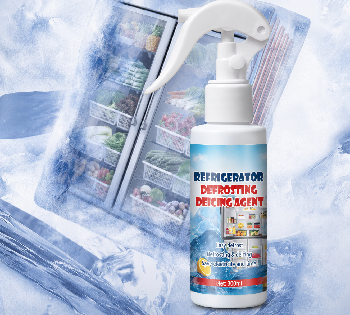 🧊 Discount Price| Defrosting Spray for Fridge Freezer 🎁 Includes Free Spatula