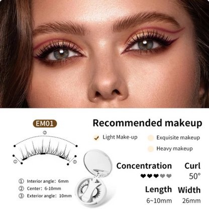 🍃👁️ Magnetic Eyelashes All-in-One Box —Glue-Free & Waterproof, Reusable, Natural Look