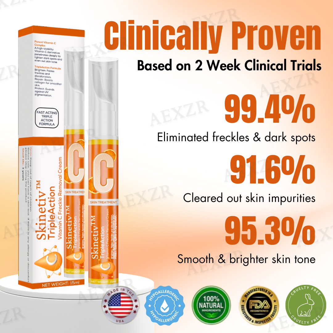 💧🍊 Skinetiv™ TripleAction Vitamin C Cream | Fade Freckles in 7 Days, Brighten & Even Skin Tone (Copy)