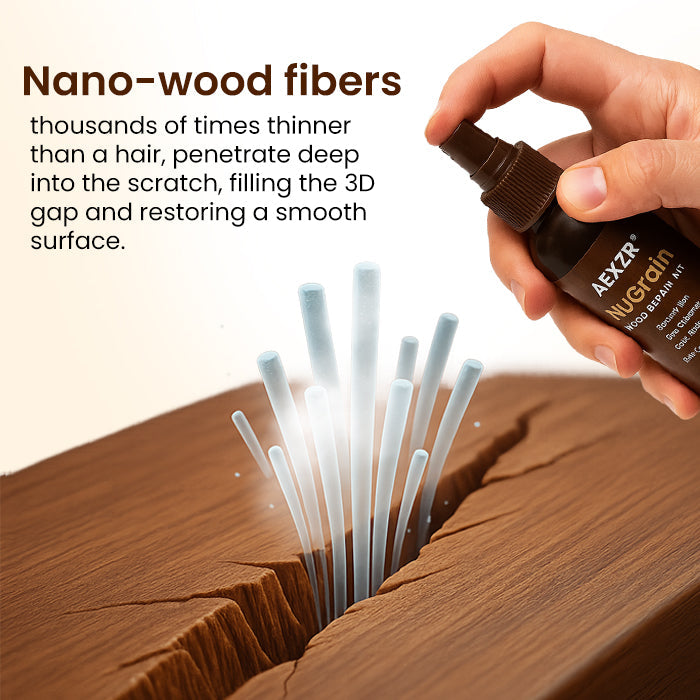 🪵 AEXZR® NuGrain Wood Repair Kit — Scratches Gone in 60 Seconds, Nano-Wood Fiber Fill, Zero-VOC Safe Formula