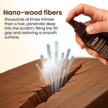 🪵 AEXZR® NuGrain Wood Repair Kit — Scratches Gone in 60 Seconds, Nano-Wood Fiber Fill, Zero-VOC Safe Formula