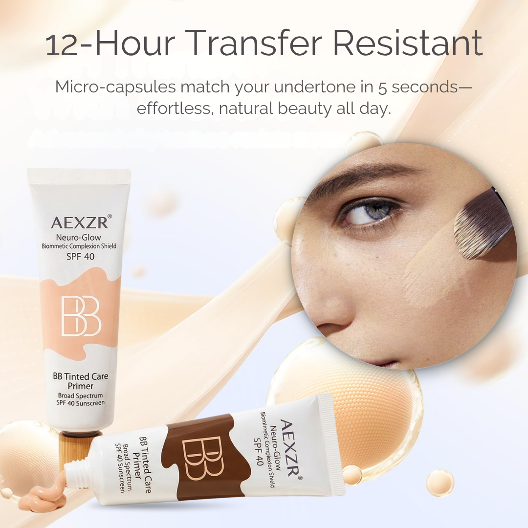✨ AEXZR® Neuro-Glow Biomimetic Complexion Shield SPF 40 - Smart Shade-Matching in 5 Seconds, 12H Wear, Silicone-Free