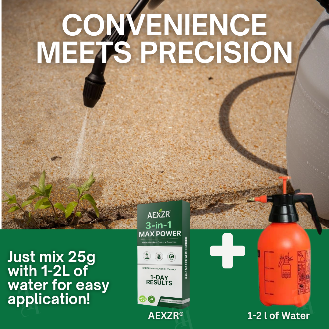 AEXZR® 3 in 1 Max Power Herbicide-Eliminate Weeds & Pests Fast, Protect Your Yard Instantly!