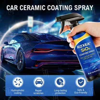 🌊 Mirror Shine in 30 Seconds! — RZXEA™ SiO₂ Ceramic Car Coating Spray - Ultimate Hydrophobic Protection & UV Shield ✨
