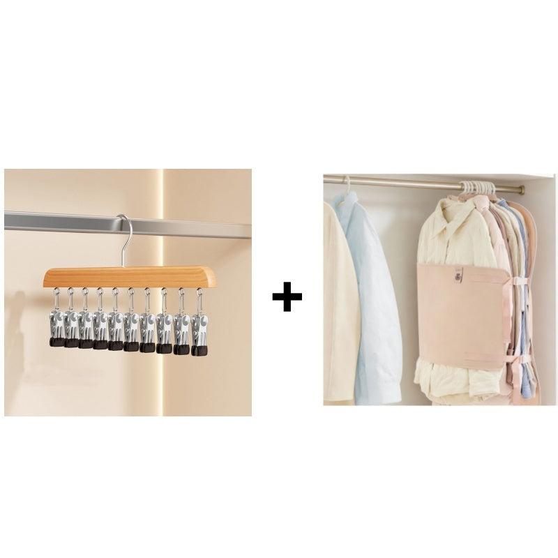 🏆360° Swivel Multi-Hook Wardrobe Organizer — ✨Strong Hold & No-Drill Easy Install✅