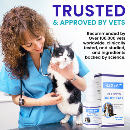 🏆RZXEA™ Pet EarPro Drops FM+ —Heal Fast & Stop the Itch | Advanced Pet Ear Infection Drops for Mites, Yeast & Bacteria - Vet Grade Formula