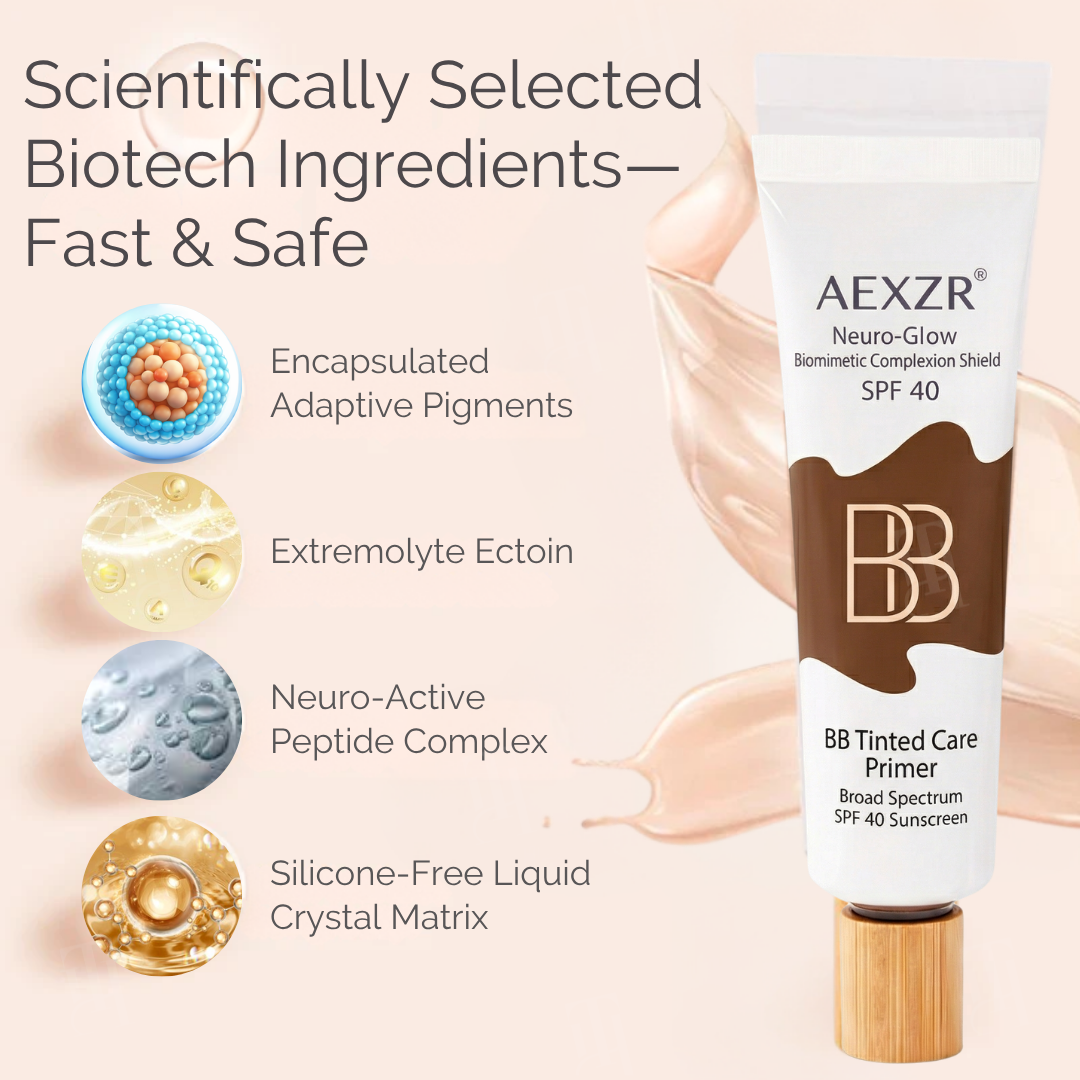 ✨ AEXZR® Neuro-Glow Biomimetic Complexion Shield SPF 40 - Smart Shade-Matching in 5 Seconds, 12H Wear, Silicone-Free
