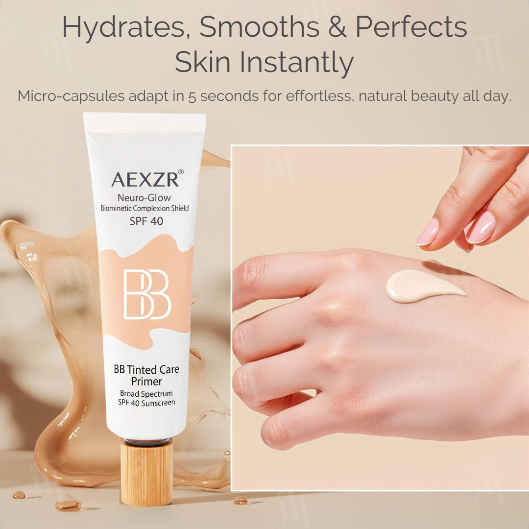 ✨ AEXZR® Neuro-Glow Biomimetic Complexion Shield SPF 40 - Smart Shade-Matching in 5 Seconds, 12H Wear, Silicone-Free