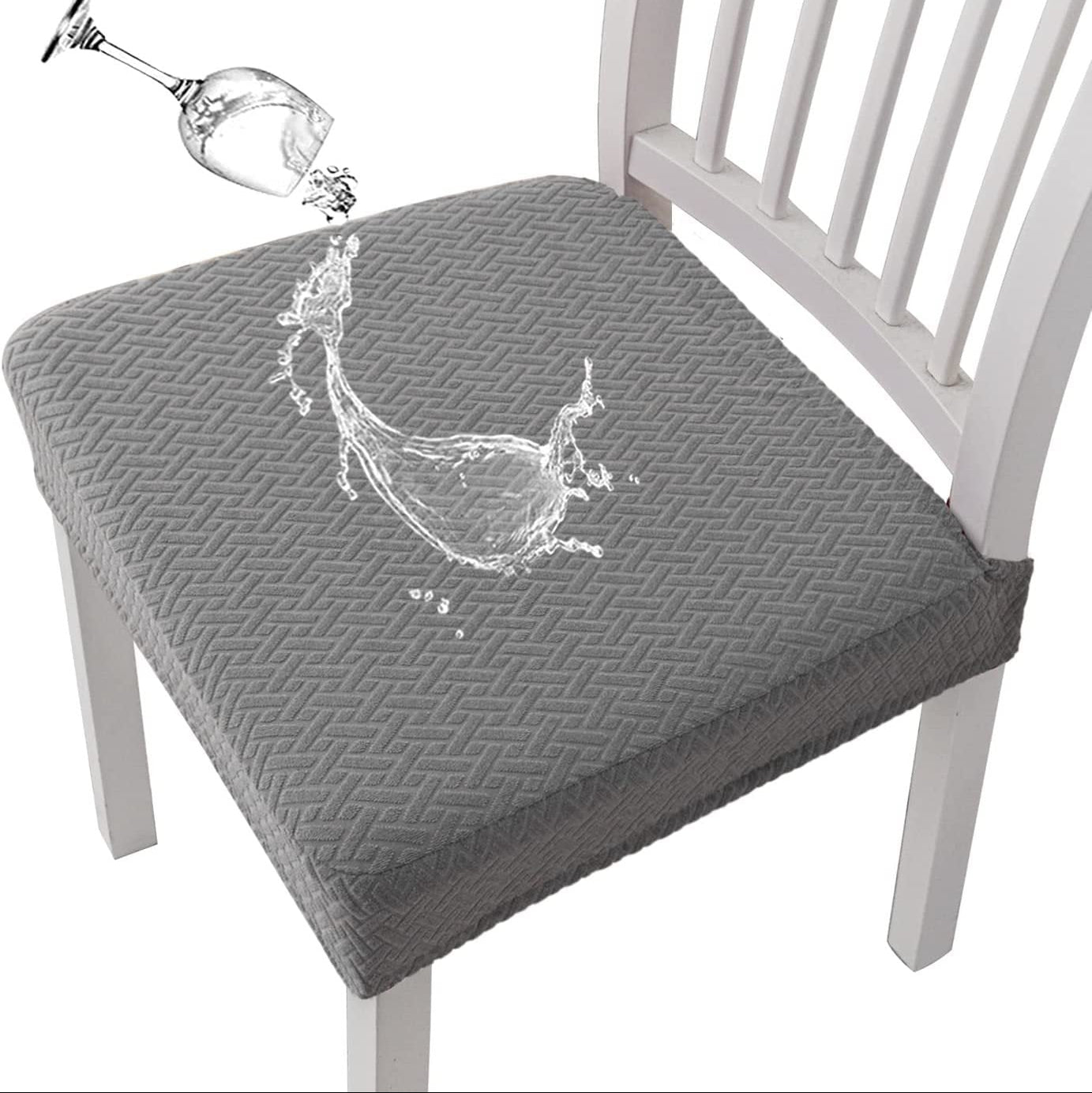 💧🪑 Waterproof Jacquard Chair Covers — ✨Stretchy, Durable & Non-Slip Seat Protectors for Dining Room, Pets & Kids! 🌟