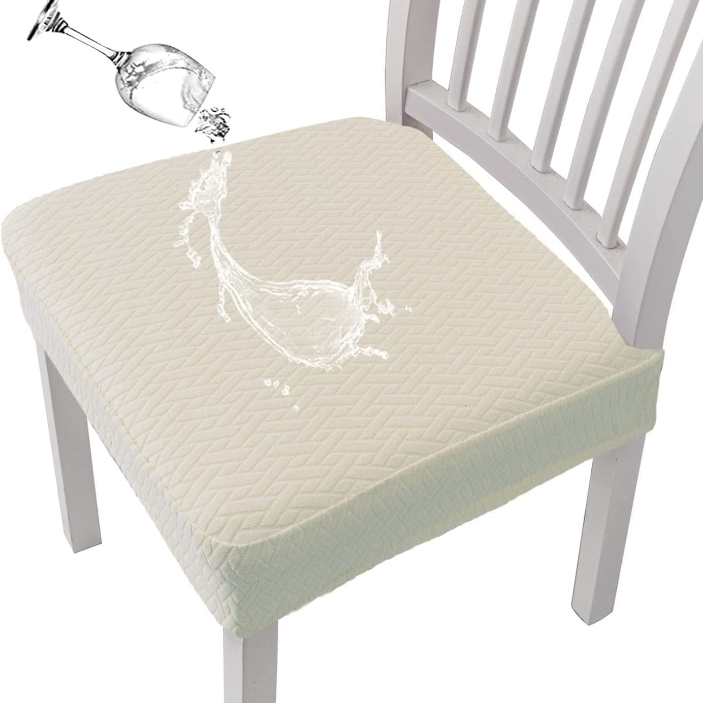 💧🪑 Waterproof Jacquard Chair Covers — ✨Stretchy, Durable & Non-Slip Seat Protectors for Dining Room, Pets & Kids! 🌟