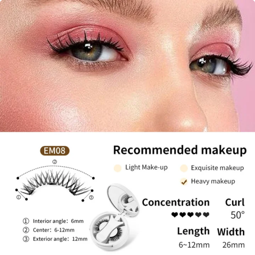 🍃👁️ Magnetic Eyelashes All-in-One Box —Glue-Free & Waterproof, Reusable, Natural Look