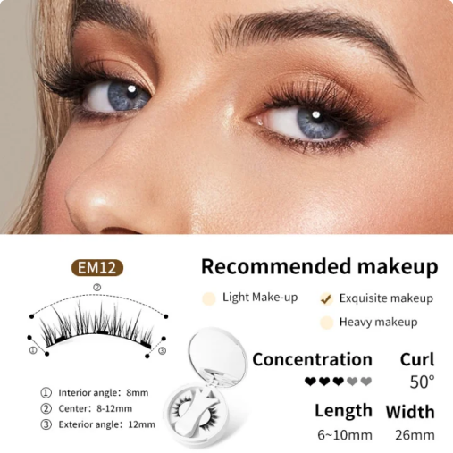 🍃👁️ Magnetic Eyelashes All-in-One Box —Glue-Free & Waterproof, Reusable, Natural Look