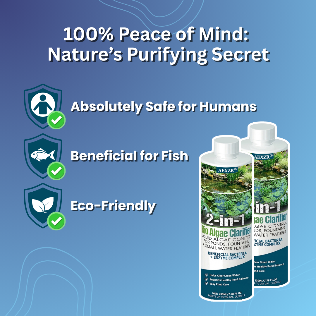 💎 Sparkling Clear Water in 24 Hours! — AEXZR® 2-in-1 Bio Algae Clarifier - Eco-Friendly, Pet-Safe Pond & Aquarium Purifier ✨
