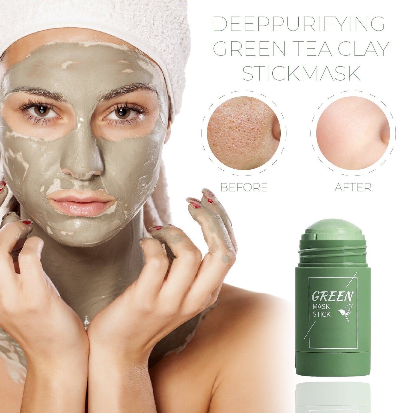🍵 DeepPurifying Green Tea Clay StickMask - Draws Out Blackheads, Unclogs Pores in 15