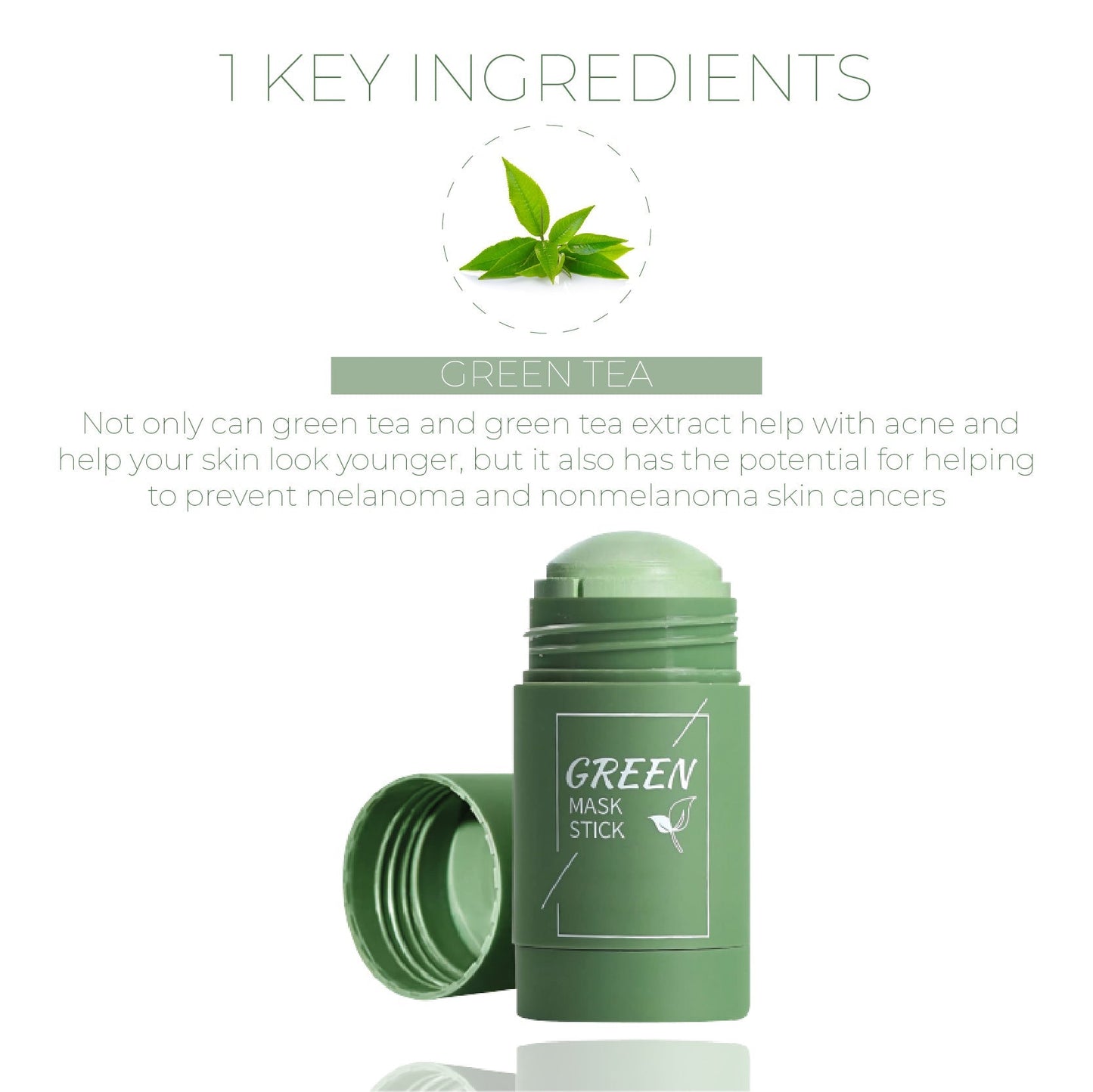 🍵 DeepPurifying Green Tea Clay StickMask - Draws Out Blackheads, Unclogs Pores in 15