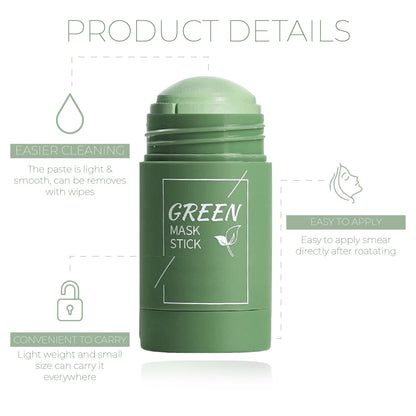 🍵 DeepPurifying Green Tea Clay StickMask - Draws Out Blackheads, Unclogs Pores in 15