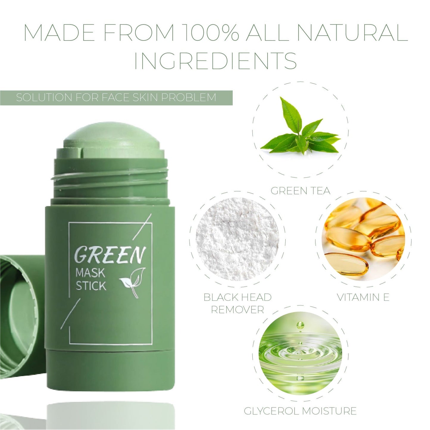 🍵 DeepPurifying Green Tea Clay StickMask - Draws Out Blackheads, Unclogs Pores in 15