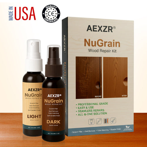 🪵 AEXZR® NuGrain Wood Repair Kit — Scratches Gone in 60 Seconds, Nano-Wood Fiber Fill, Zero-VOC Safe Formula