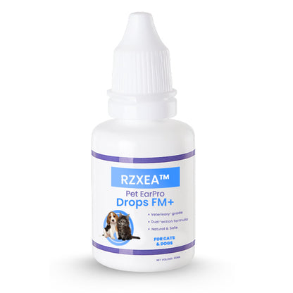 🏆RZXEA™ Pet EarPro Drops FM+ —Heal Fast & Stop the Itch | Advanced Pet Ear Infection Drops for Mites, Yeast & Bacteria - Vet Grade Formula