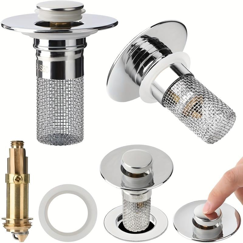 🔥3-in-1 Sink Stopper —⏱️Blocks Odors & Bugs, Catches Hair, Fits 90% of Drains🔧
