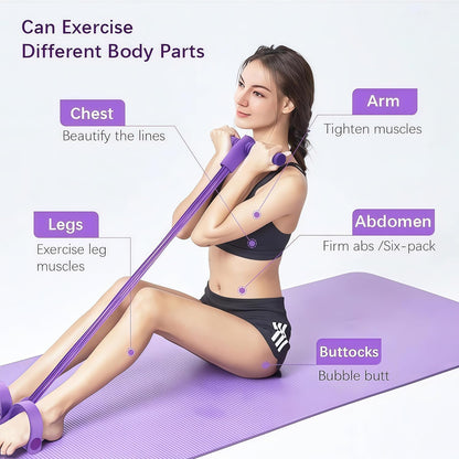 💪8-Tube Pedal Resistance Device— Full-Body Home Gym with Adjustable Strength & Detachable