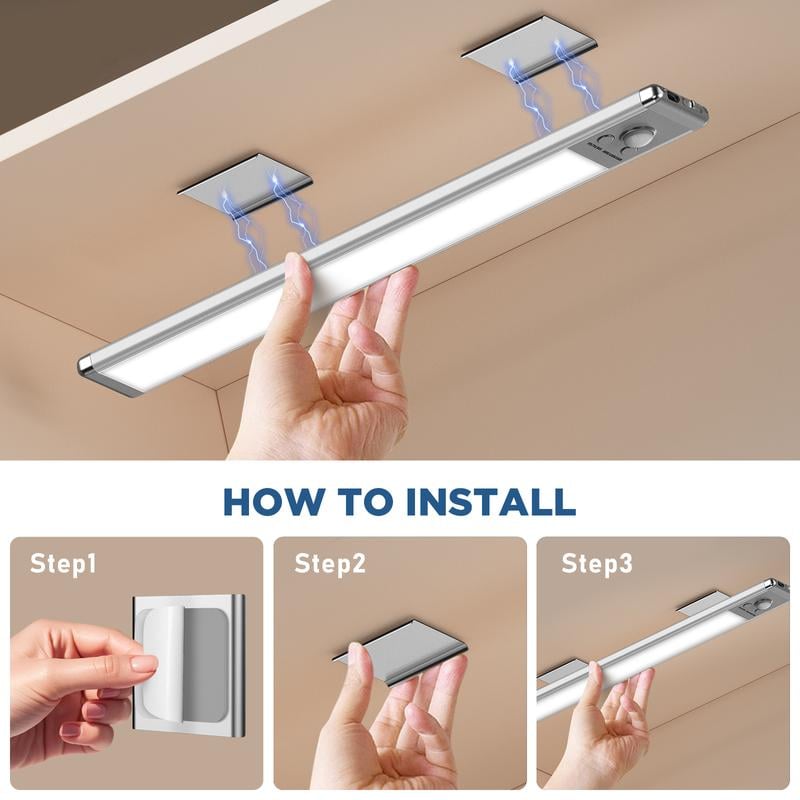 ✨3-Color Motion Sensor Light—🛡️ Magnetic, Rechargeable & Wireless LED for Any Space