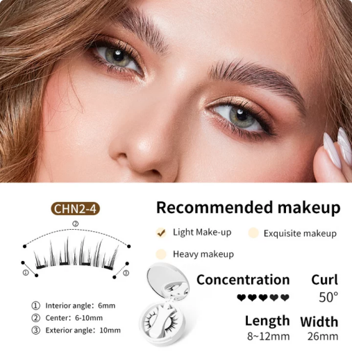 🍃👁️ Magnetic Eyelashes All-in-One Box —Glue-Free & Waterproof, Reusable, Natural Look