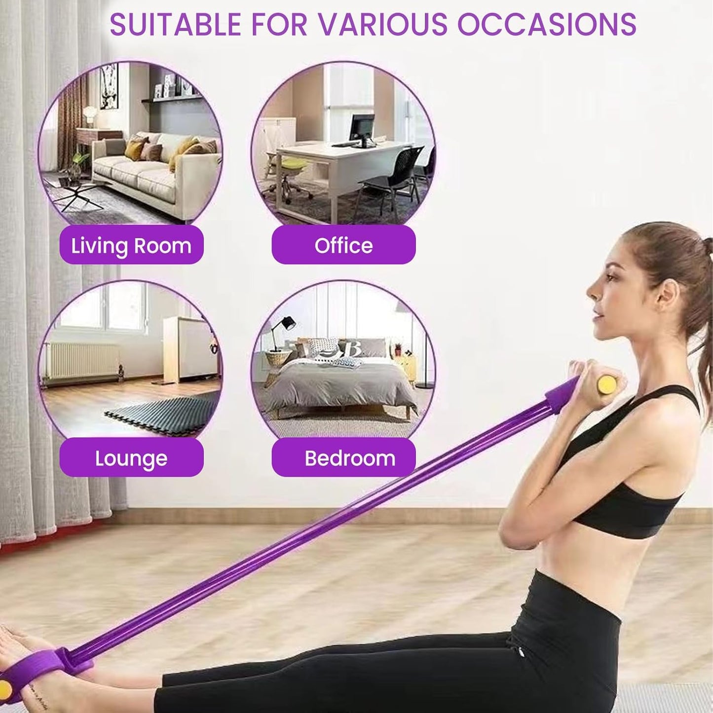💪8-Tube Pedal Resistance Device— Full-Body Home Gym with Adjustable Strength & Detachable