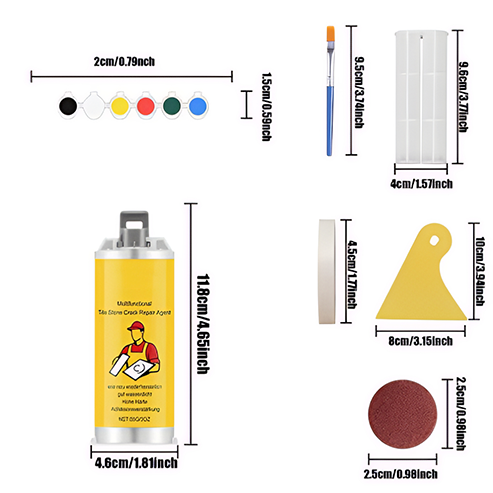 ✏Quick-Drying Tile Repair -🔧 DIY Pro Kit for Cracks & Chips✨