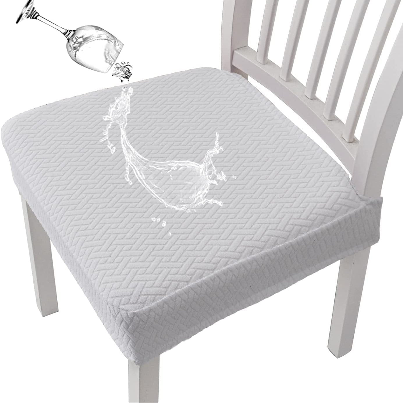 💧🪑 Waterproof Jacquard Chair Covers — ✨Stretchy, Durable & Non-Slip Seat Protectors for Dining Room, Pets & Kids! 🌟