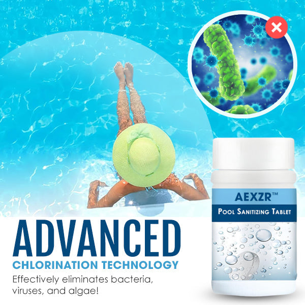 🏊 AEXZR™ Pool Sanitizing Tablet —Long-Lasting Chlorination, Kills Bacteria & Algae, Crystal Clear Water
