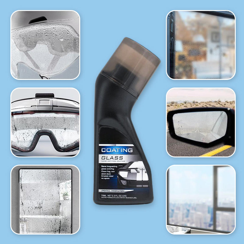 ❄️Anti-Fog Car Glass Coating –✨ Crystal Clear View, Stays Fog-Free for Weeks🧽