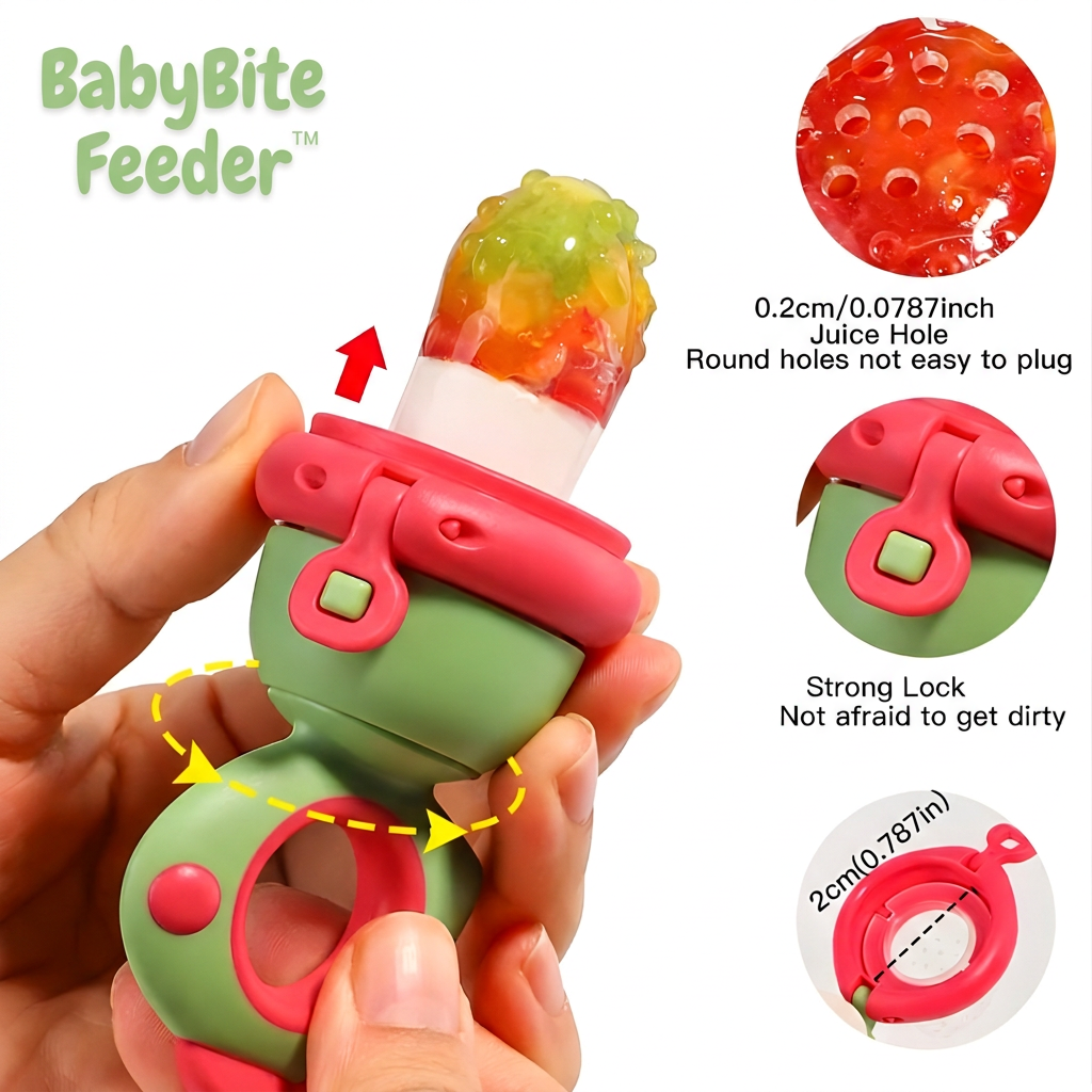 🍼 BabyBite Feeder —Safe, Mess-Free First Solids, Encourages Self-Feeding, Choke-Proof Design