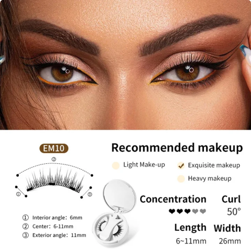 🍃👁️ Magnetic Eyelashes All-in-One Box —Glue-Free & Waterproof, Reusable, Natural Look