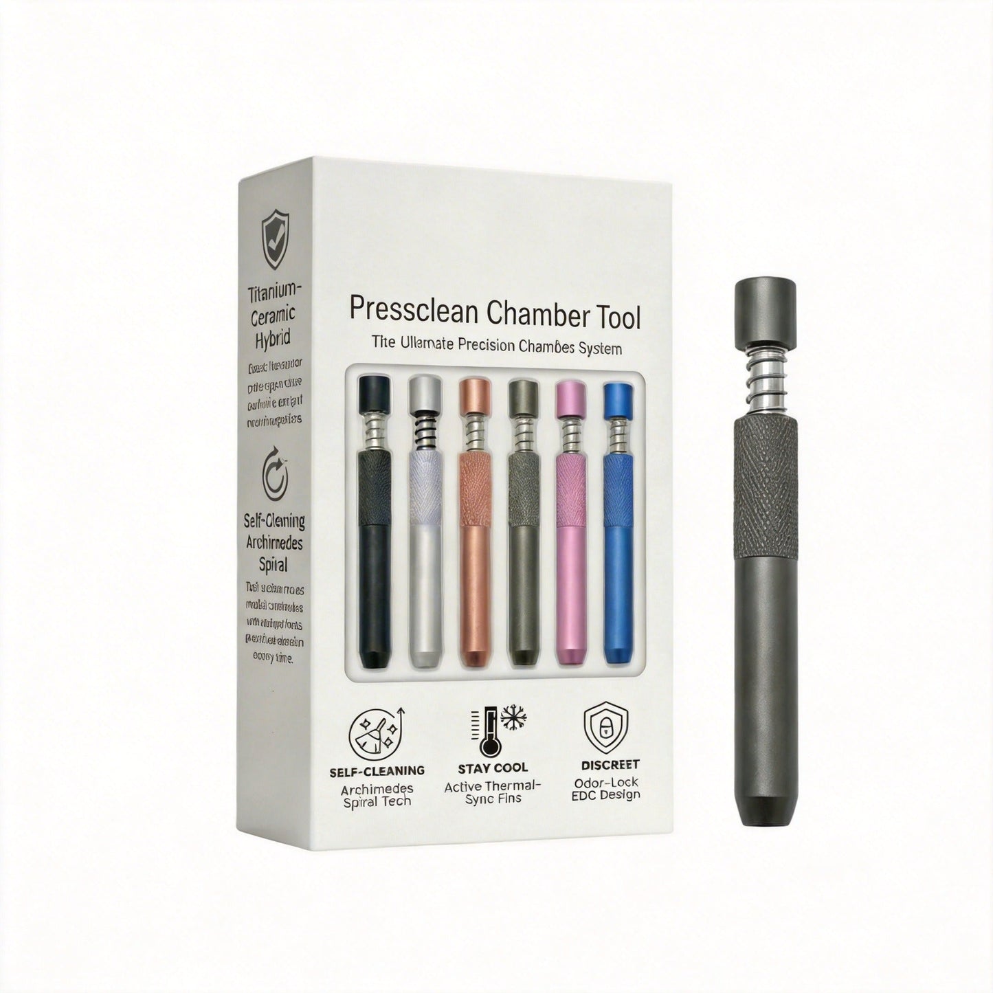 ✨Pressclean Chamber Tool – 🔧Self-Cleaning Spring Design, No Tapping Needed🌀