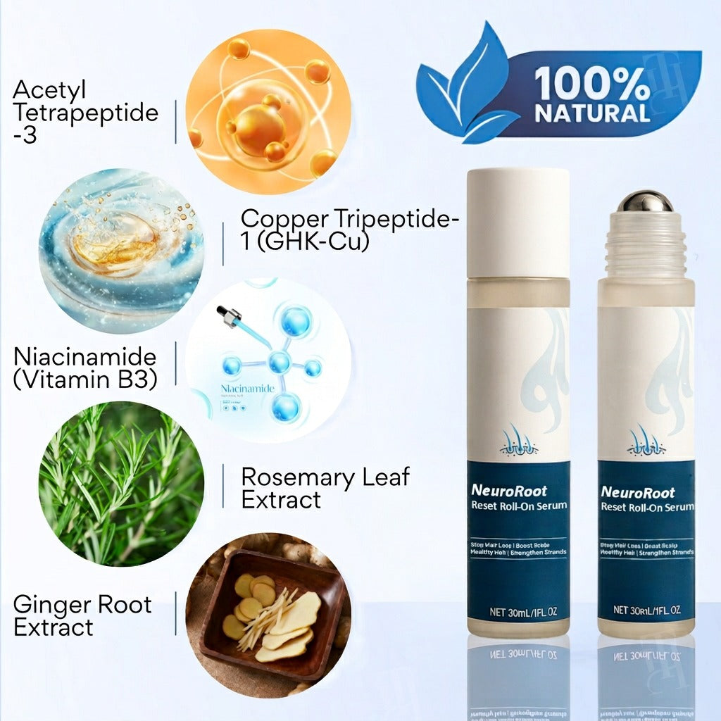 🌱🌿NeuroRoot Reset Roll-On Serum —Wake Up Dormant Follicles in 14 Days, Target Thinning at the Source )