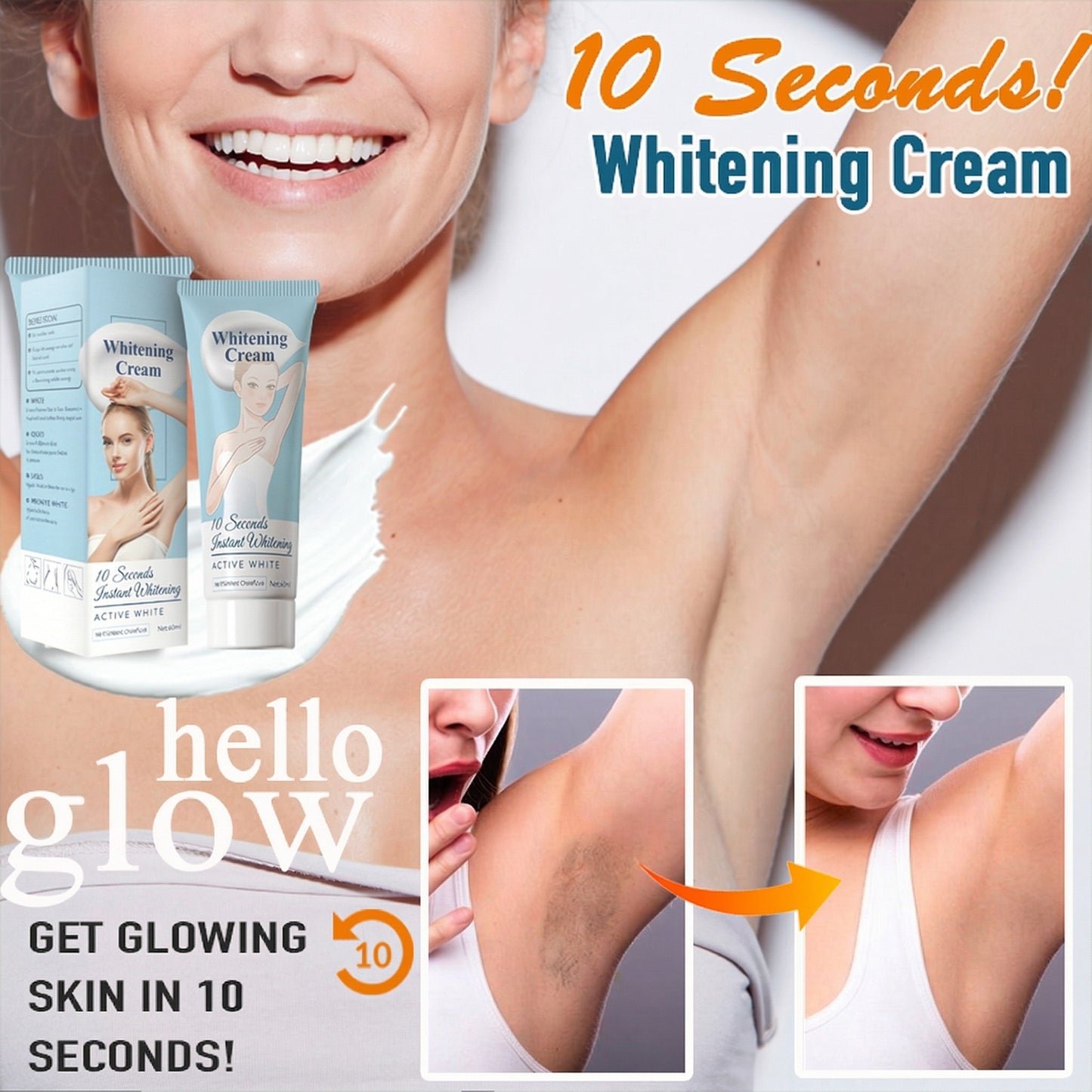 ✨ 10 Seconds Whitening Cream — Instant Brightening in 10 Seconds, Safe for Sensitive Areas