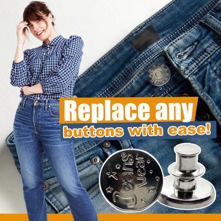 🏆✨Adjustable No-Sew Jeans Button - 🔘Clip On & Go, Fix Loose/Tight Jeans✨