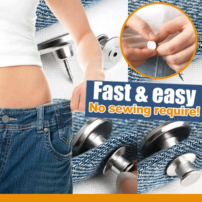 🏆Adjustable No-Sew Jeans Button - 🔘Clip On & Go, Fix Loose/Tight Jeans✨