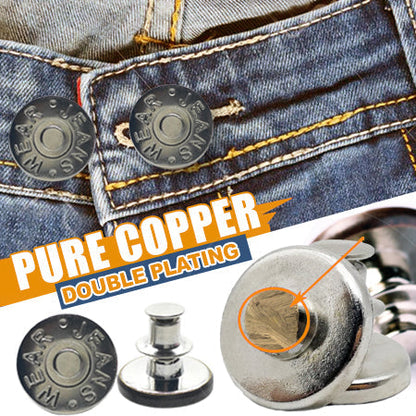 🏆✨Adjustable No-Sew Jeans Button - 🔘Clip On & Go, Fix Loose/Tight Jeans✨