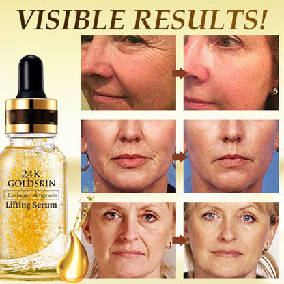 ✨ 24K Gold Collagen Ampoule Serum -Nano-Gold Penetration, Lifts & Firms, Rewinds Skin in 4 Weeks
