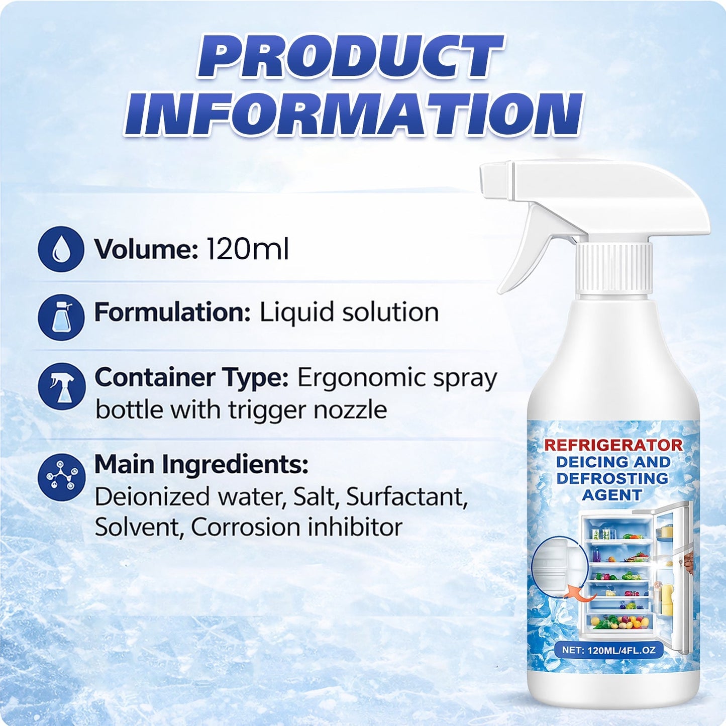 🧊Defrosting Spray for Fridge & Freezer 🔥 Last Day 60% OFF | Instant Ice Removal, Anti-Frost Formula