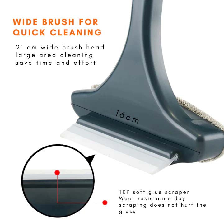 3-in-1 Professional Window Cleaning Tool —Dual-Head Scrubber & Squeegee with Built-in Sprayer