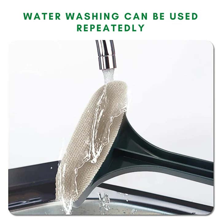 3-in-1 Professional Window Cleaning Tool —Dual-Head Scrubber & Squeegee with Built-in Sprayer