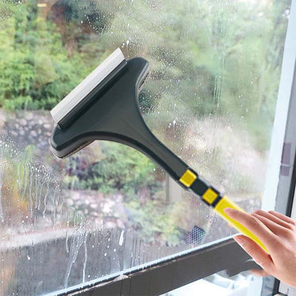 3-in-1 Professional Window Cleaning Tool —Dual-Head Scrubber & Squeegee with Built-in Sprayer