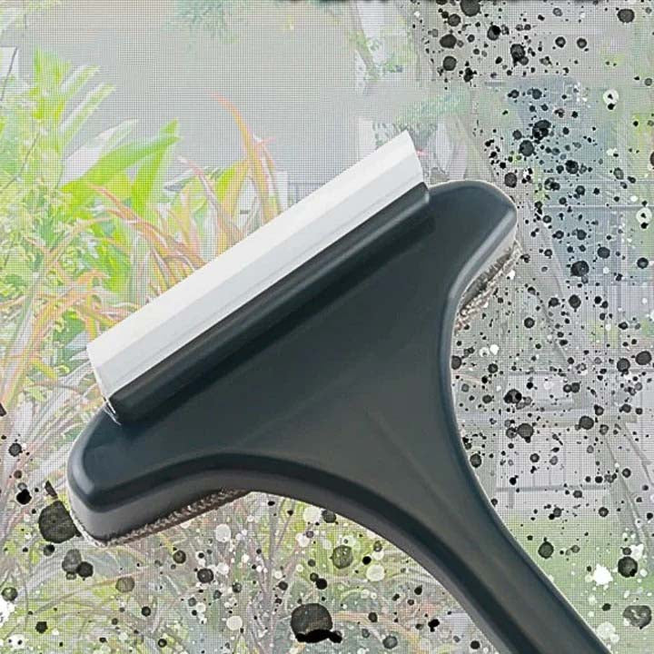 3-in-1 Professional Window Cleaning Tool —Dual-Head Scrubber & Squeegee with Built-in Sprayer