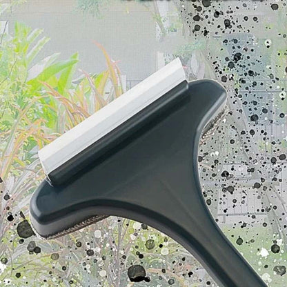3-in-1 Professional Window Cleaning Tool —Dual-Head Scrubber & Squeegee with Built-in Sprayer